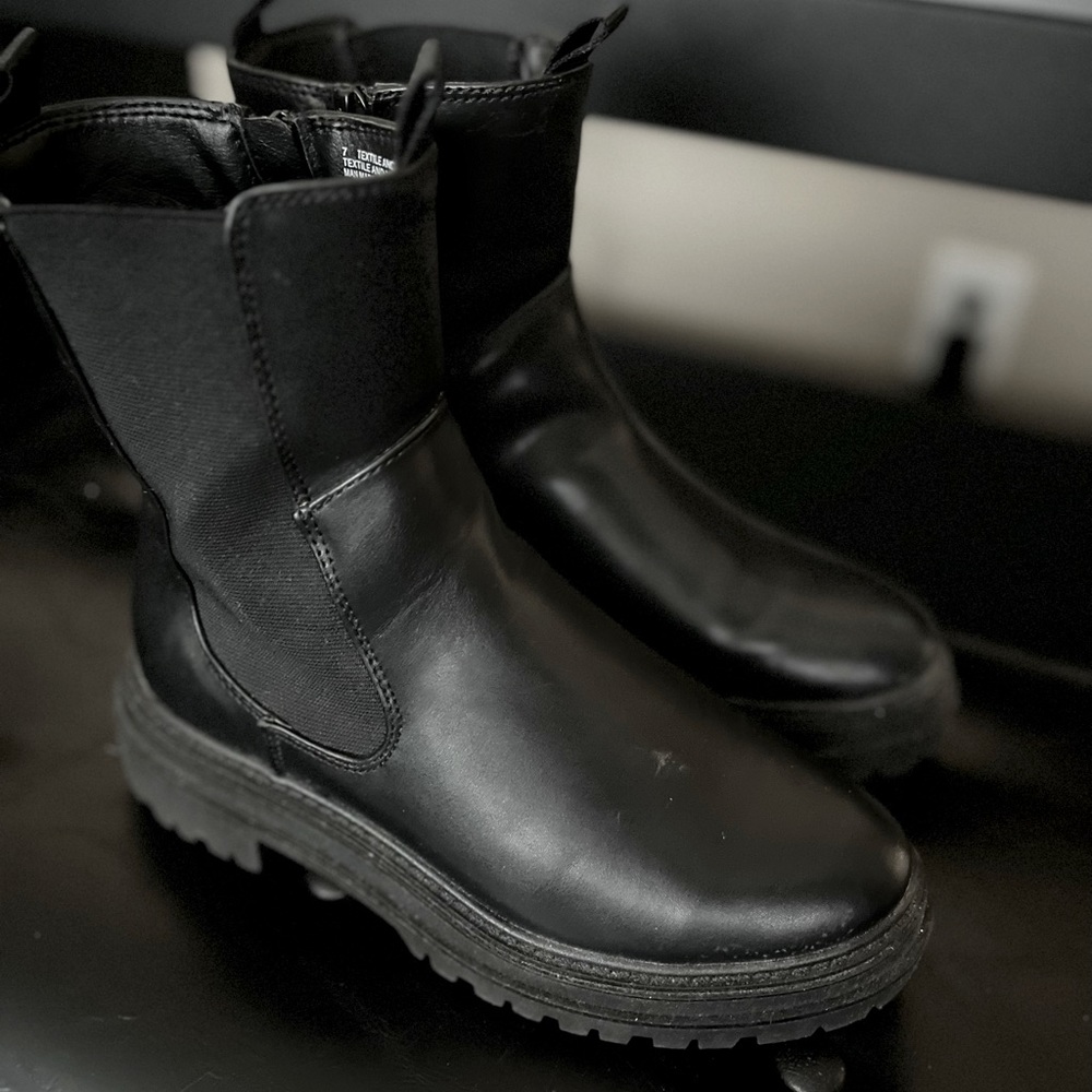 Black Lug Sole Chelsea Boots
